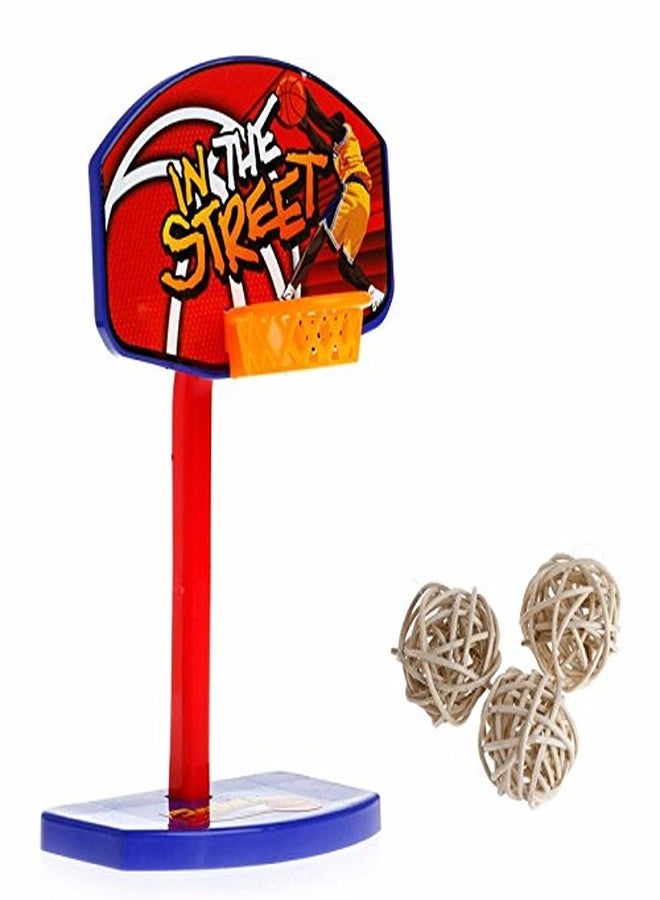 Sage Square Playful Basketball Cum Training Toy for Healthy and Happy Pet Care for Birds with 3 Balls - Image 2